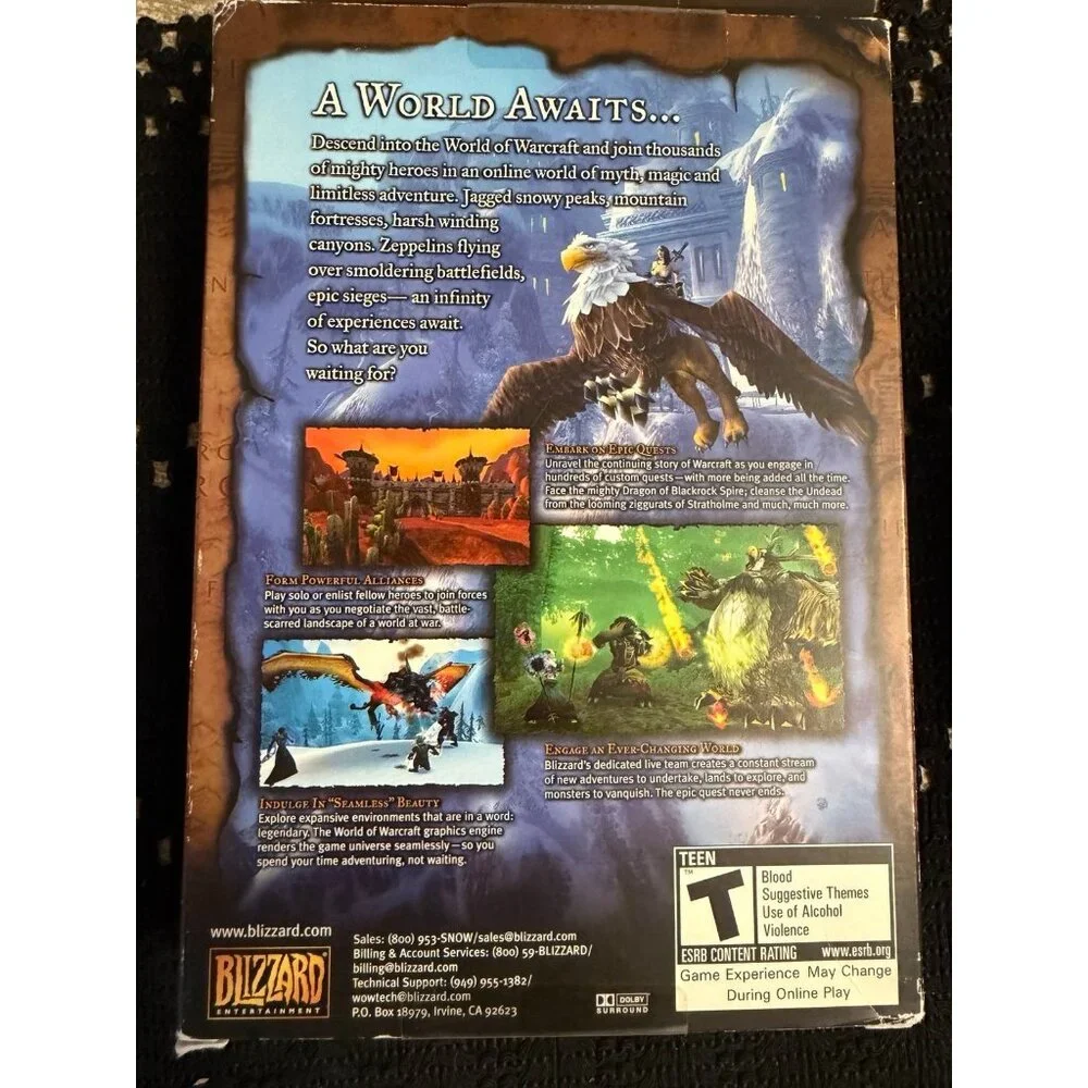World Of Warcraft PC Game  Original Box Blizzard Video Game Bundle